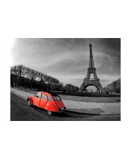Fototapetas  Eiffel Tower and red car