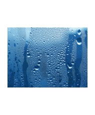 Fototapetas  Water drops on blue glass