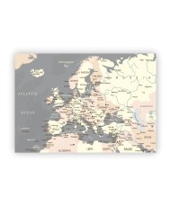 Kamštinis paveikslas - Europos žemėlapis. Pilkas [Kamštinis žemėlapis]